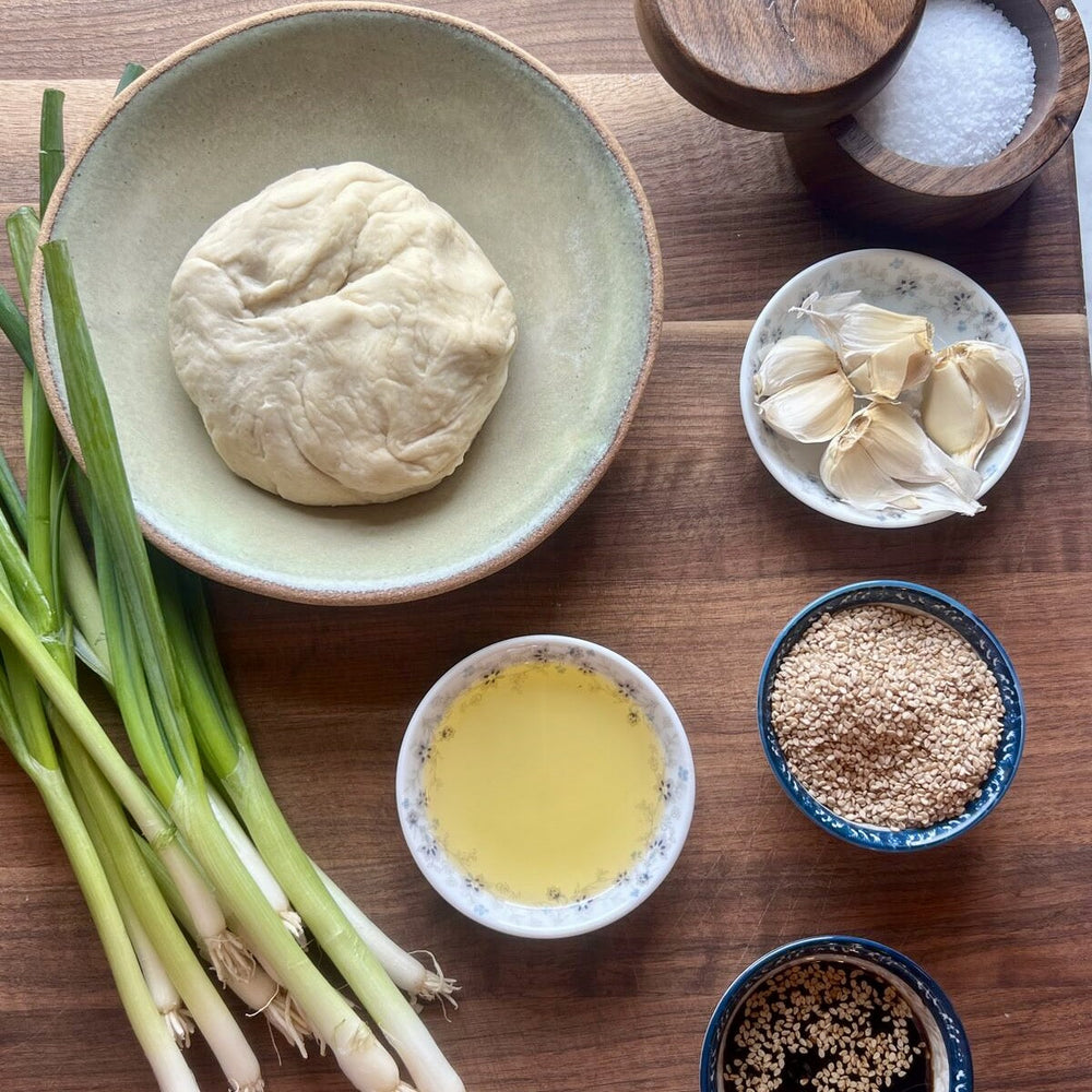 Oyster and Crab Scallion Pancakes
