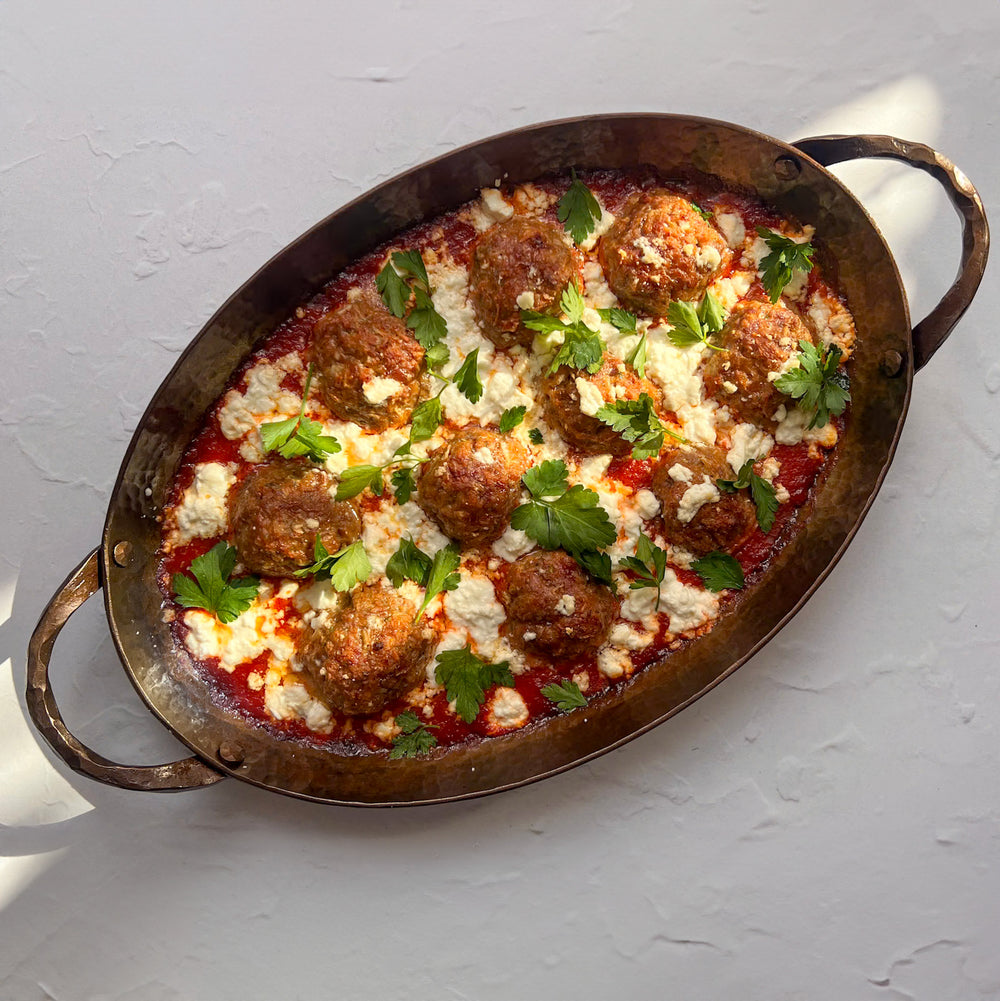 Lamb Meatballs in a Roasted Red Pepper Sauce