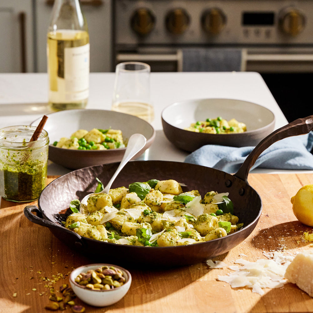 Potato Gnocchi with Pistachio Pesto & Peas