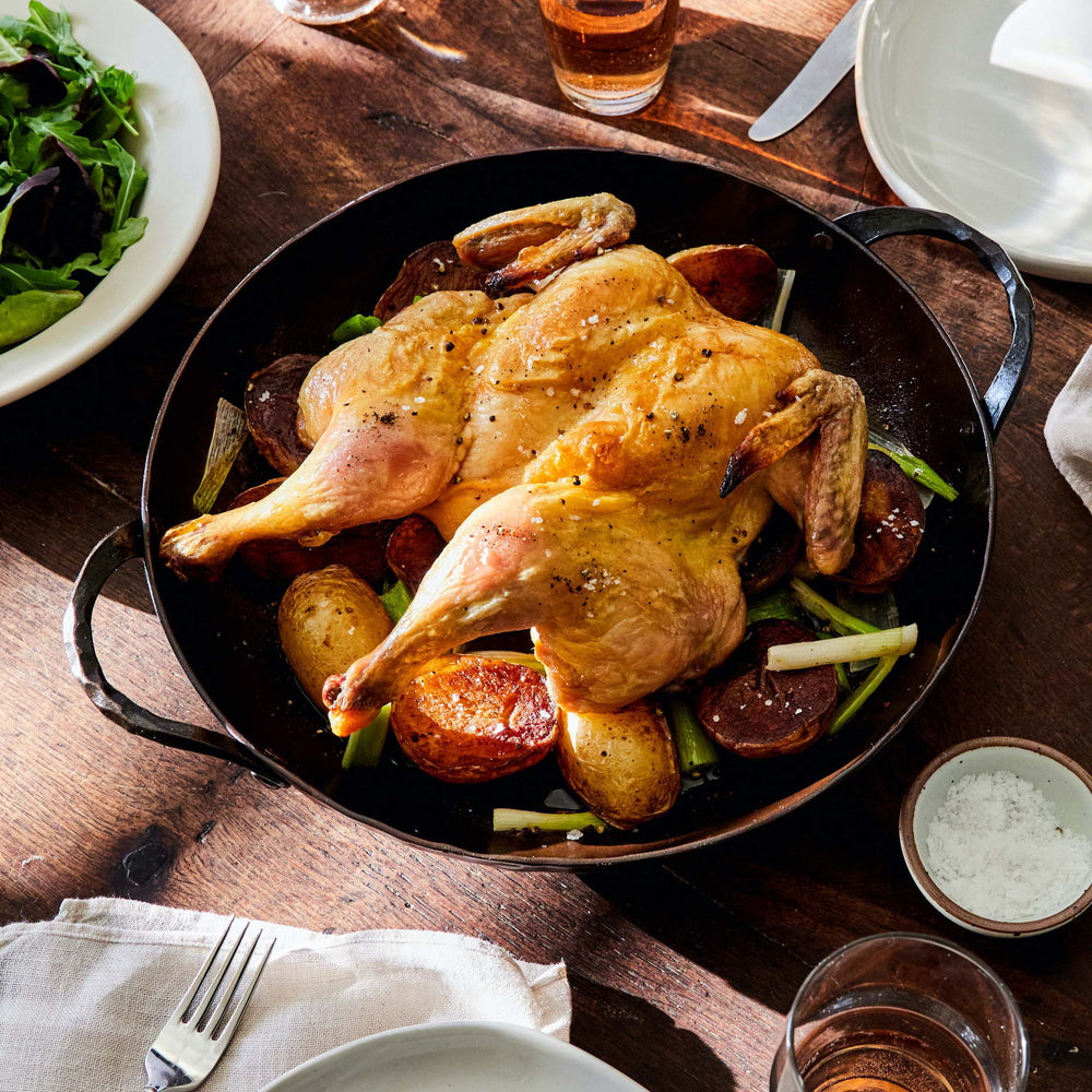 Spatchcock Roast Chicken & Potatoes